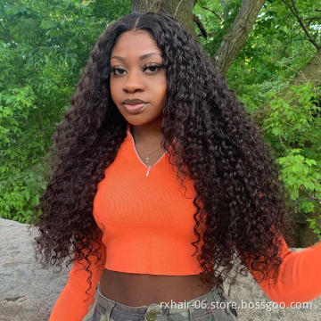 Wholesale Human Hair Wig Vendors, Virgin Brazilian Kinky Curly Wave Closure Wig, Transparent Hd Lace Front Wig For Black Women